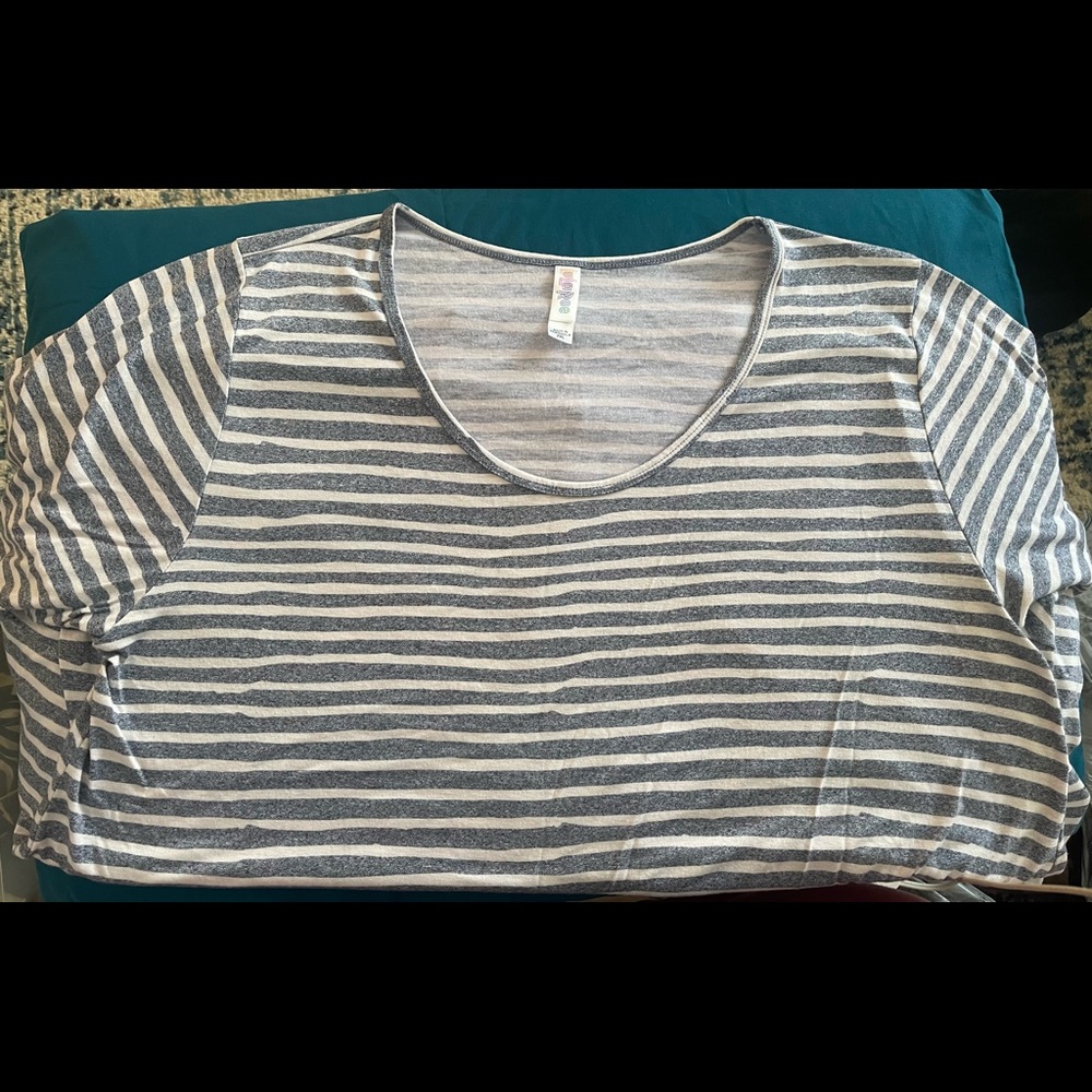 Lu La Roe Blue & White striped shirt